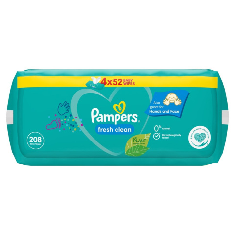 Pampers Fresh Clean Chusteczki Nawilżane 4x52SZT (208 szt) Pampers Fresh Clean Chusteczki Nawilżane 4x52SZT (208 szt)