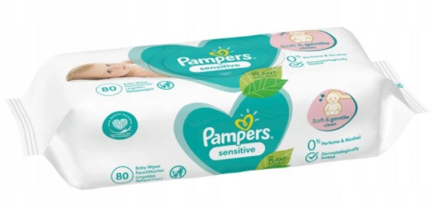 Pampers Sensitive chusteczki nawilżane 12x80 szt Pampers Sensitive chusteczki nawilżane 12x80 szt