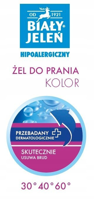Żel do prania KOLOR 1,5l Biały Jeleń Hipoalergiczny płyn do kolorów