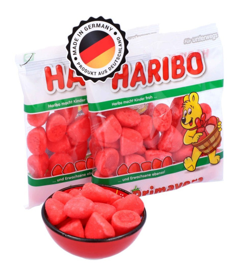 Żelki owocowe HARIBO Primavera Truskawkowe 100g DE Żelki owocowe HARIBO Primavera Truskawkowe 100g DE
