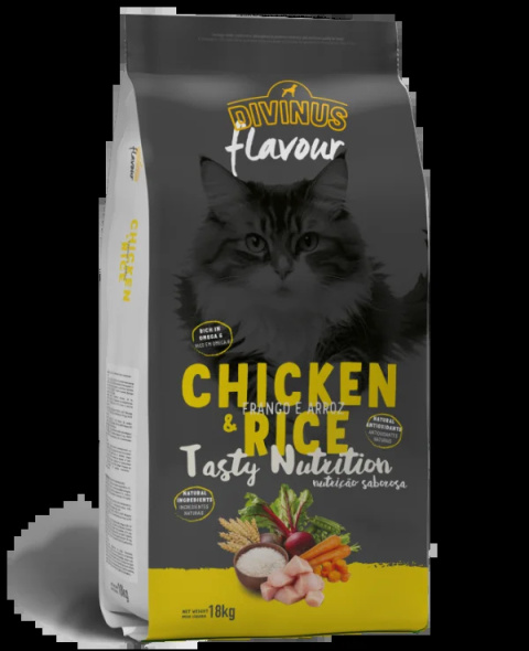 Divinus FLAVOUR dla dorosłego kota kurczak z ryżem 18 kg Divinus FLAVOUR dla dorosłego kota kurczak z ryżem 18 kg