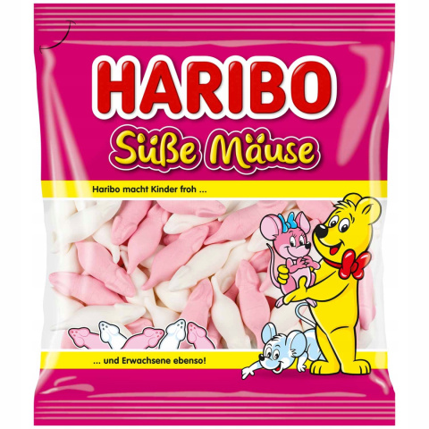 Żelki Haribo Pianki Myszki 175 g z Niemiec Żelki Haribo Pianki Myszki 175 g z Niemiec