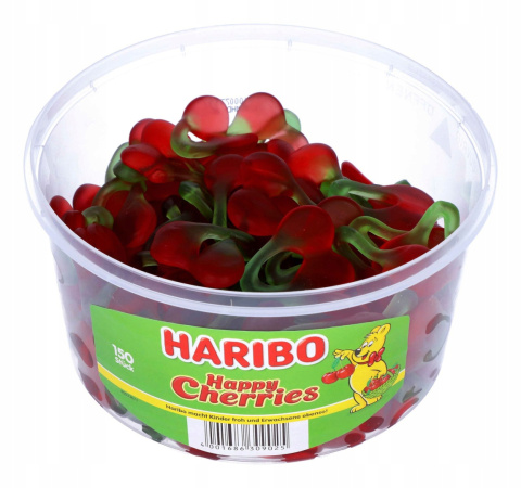 Haribo Żelki Happy Cherries Wiśnie 150 sztuk - 1200 g Haribo Żelki Happy Cherries Wiśnie 150 sztuk - 1200 g