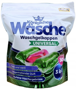 Königliche Wäsche Kapsułki do prania Uniwersalne 3w1 – 30 szt DE