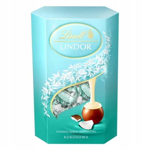 Lindt LINDOR Praliny czekolada mleczna kokos 200 g
