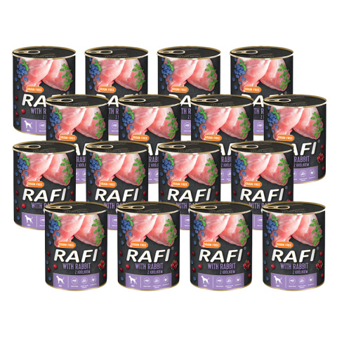 Rafi z królikiem, borówką i żurawiną 12 x 800 g Rafi z królikiem, borówką i żurawiną 12 x 800 g