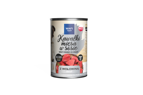 WAFI Puszka kawałki mięsne z wołowiną dla psa 415g WAFI Puszka kawałki mięsne z wołowiną dla psa 415g