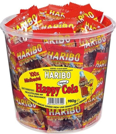 Żelki Haribo Happy Cola 100 mini torebek 980g Żelki Haribo Happy Cola 100 mini torebek 980g
