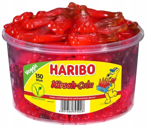Żelki owocowe HARIBO Wiśnia Cola 150 szt z Niemiec Żelki owocowe HARIBO Wiśnia Cola 150 szt z Niemiec