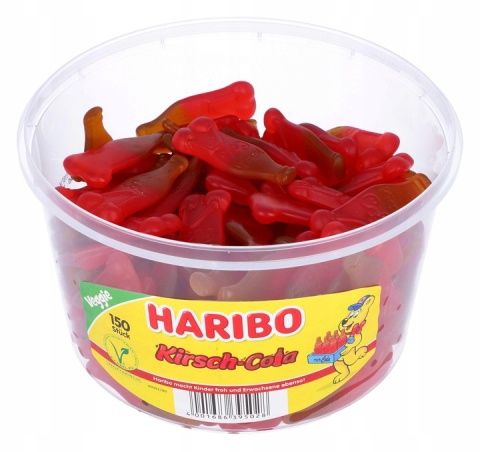 Żelki owocowe HARIBO Wiśnia Cola 150 szt z Niemiec Żelki owocowe HARIBO Wiśnia Cola 150 szt z Niemiec