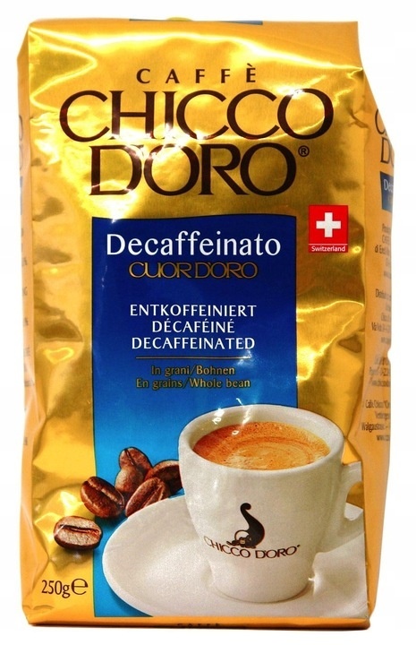 Chicco d'Oro Decaffeinato Kawa Ziarnista Bezkofeinowa 250g - Pełnia smaku bez kofeiny Chicco d'Oro Decaffeinato Kawa Ziarnista Bezkofeinowa 250g - Pełnia smaku bez kofeiny