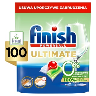 Finish Ultimate 0% Kapsułki do Zmywarki 100 szt - Ekologiczne, bez zapachu