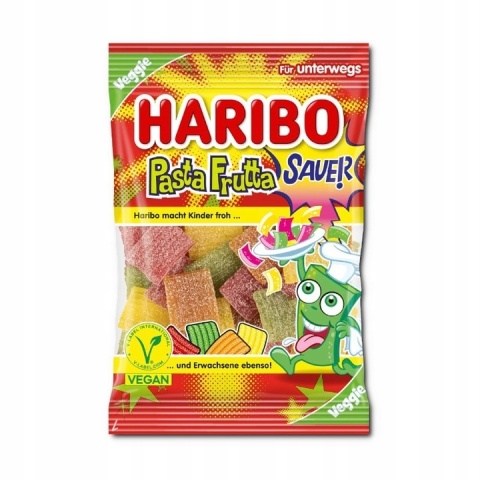 Haribo Pasta Frutta Sauer 85 g - Super kwaśne owocowe żelki z Niemiec Haribo Pasta Frutta Sauer 85 g - Super kwaśne owocowe żelki z Niemiec