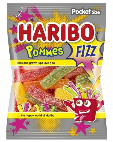 Haribo Pommes Sauer Kwaśne Frytki Owocowe 100 g - Owoce z nutą kwaśnego szaleństwa Haribo Pommes Sauer Kwaśne Frytki Owocowe 100 g - Owoce z nutą kwaśnego szaleństwa