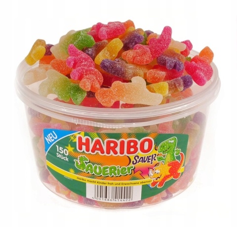 Haribo Żelki Dinozaury Sauerier 1350 g - Oryginalne kwaśne żelki z Niemiec Haribo Żelki Dinozaury Sauerier 1350 g - Oryginalne kwaśne żelki z Niemiec