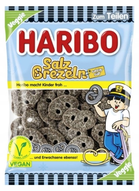 Haribo Żelki Salz Brezeln 175 g - Słone lukrecjowe precle z Niemiec Haribo Żelki Salz Brezeln 175 g - Słone lukrecjowe precle z Niemiec