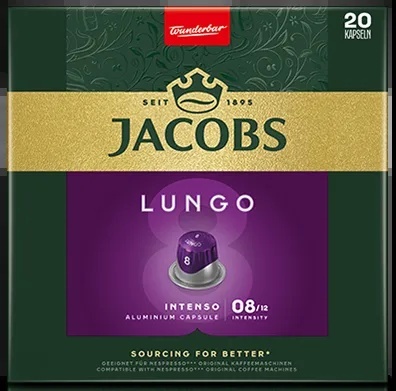 Jacobs Lungo 8 Intenso 20 kapsułek do Nespresso intensywne lungo aromaty cytrusowe