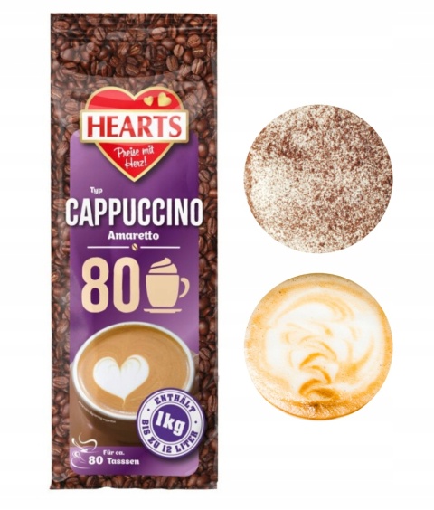 Kawa cappuccino Hearts Amaretto 1000g
