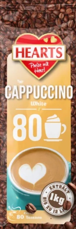 Hearts Cappuccino White 1 kg kawa rozpuszczalna smak mleczny