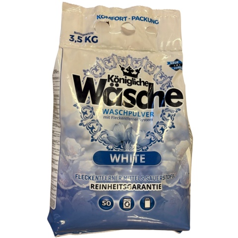 Königliche Wäsche WHITE Proszek do prania białego 3,5 kg DE - 50 prań Königliche Wäsche WHITE Proszek do prania białego 3,5 kg DE - 50 prań