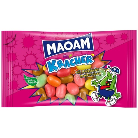 Maoam Kracher 60 g - Owocowe drażetki z musującym nadzieniem