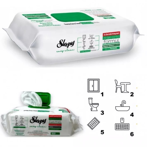 Sleepy Chusteczki Czyszczące Uniwersalne Easy Clean Green 100 sztuk