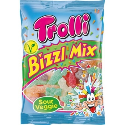 Trolli Bizzl Mix żelki kwaśne 150 g wegańskie owocowy mix
