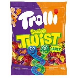 Trolli Squiggle Twist Żelki 150 g - Zakręcone, kolorowe żelki owocowe