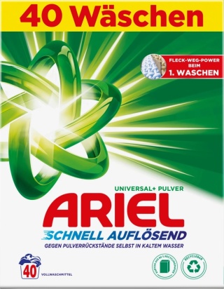 Ariel Universal+ proszek do prania uniwersalny 2,4 kg 40 prań