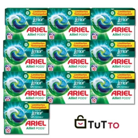 Ariel kapsułki do prania 3w1 uniwersalne Touch of Lenor niemieckie 100 szt