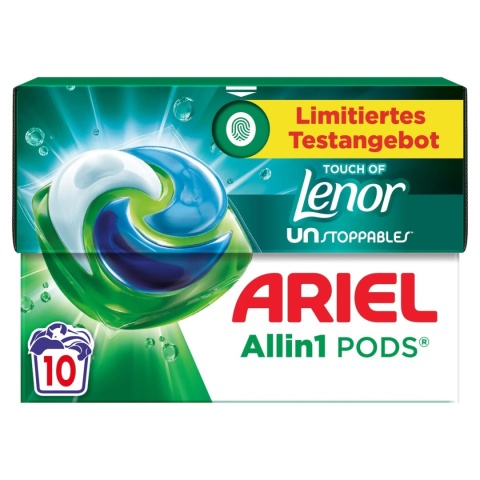 Ariel kapsułki do prania 3w1 uniwersalne Touch of Lenor niemieckie 100 szt
