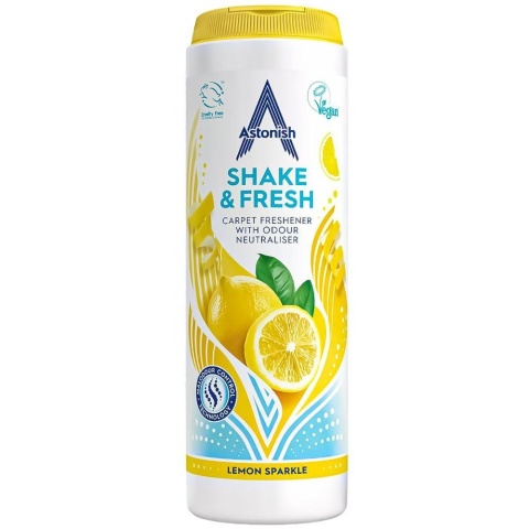 Astonish Shake & Fresh Lemon Sparkle proszek odświeżający do dywanów 350 g