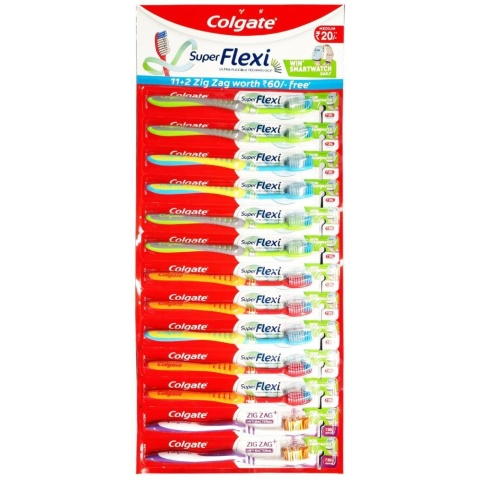 COLGATE szczoteczka do zębów Super Flexi Medium 11+2 Zig Zag