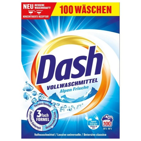 Dash Alpen Frische Proszek do prania uniwersalny 5 kg 100 prań 3w1