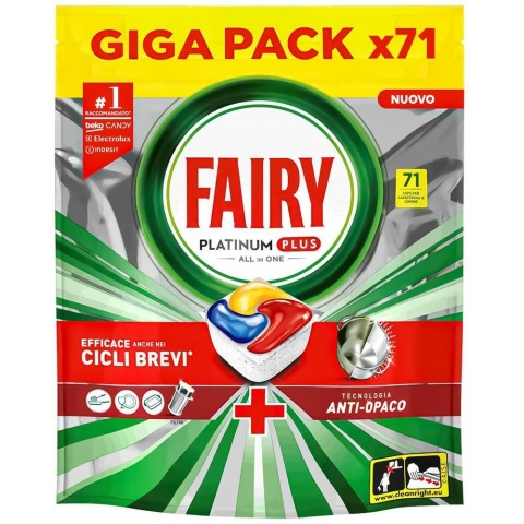 Fairy Platinum Plus Lemon kapsułki do zmywarki 71 szt All in One