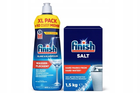 Finish sól do zmywarki 1,5 kg + nabłyszczacz XL 800 ml zestaw