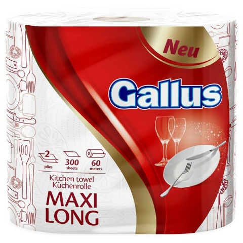 Gallus Ręcznik papierowy kuchenny Maxi Long 300 listków 2-warstwowy