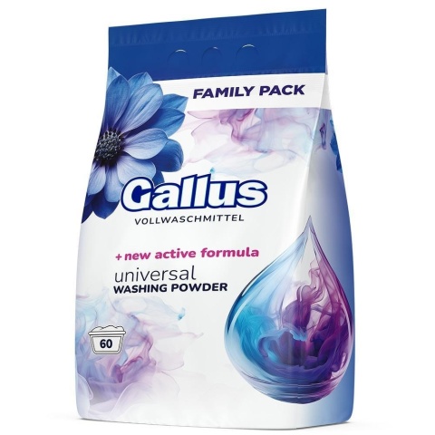 Gallus zestaw proszków do prania 120 prań (3,6 kg x 2) uniwersalny + do koloru