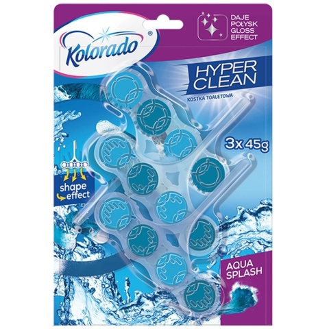Kolorado kostka WC Hyper Clean Aqua Splash 3x45 g