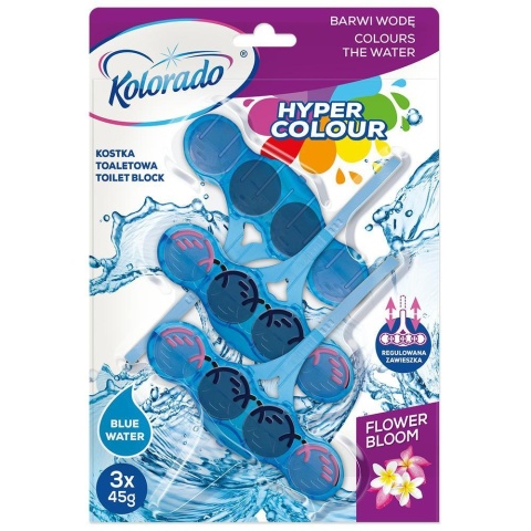 Kolorado kostka WC Hyper Colour Blue Water Flower Bloom 3×45 g
