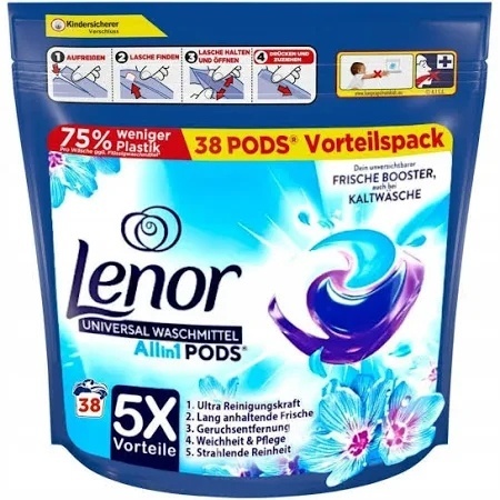 Lenor Pods 3 w 1 Uniwersalne Aprilfrisch kapsułki do prania 38 szt 38 prań