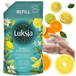 Luksja Aroma Senses Purely Energizing pielęgnujące mydło w płynie cytrusowe zapas 900 ml