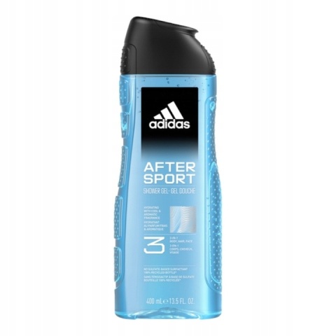 Adidas After Sport żel pod prysznic dla mężczyzn 3w1 400 ml