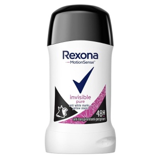 Rexona Women Invisible Pure antyperspirant w sztyfcie 40 ml 48h ochrona bez plam
