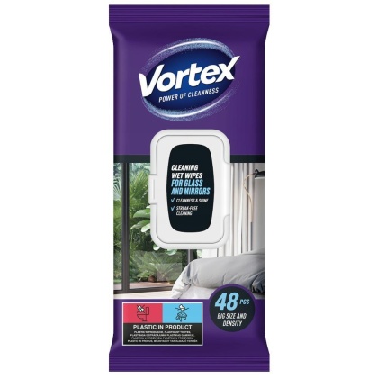 VORTEX chusteczki czyszczące Szyby i Lustra 48 szt