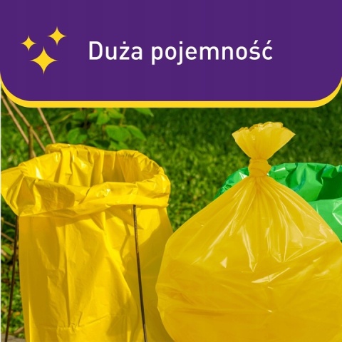 VORTEX worki na śmieci 120L żółte z taśmą 10 szt