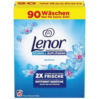 Zestaw proszków do prania Lenor 2w1 180 prań Color Amethyst Blütentraum + Universal Aprilfrisch 2 x 4,95 kg