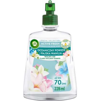 Air Wick Active Fresh Oceaniczny Powiew i Rajska Wanilia zapas 228 ml