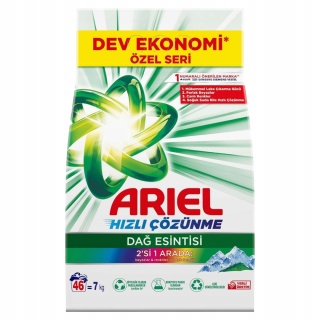 Ariel 2w1 Mountain Spring proszek do prania białych i kolorowych tkanin 7 kg 46 prań