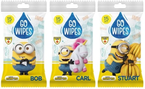 GO WIPES Minions chusteczki nawilżane dla dzieci 15 sztuk